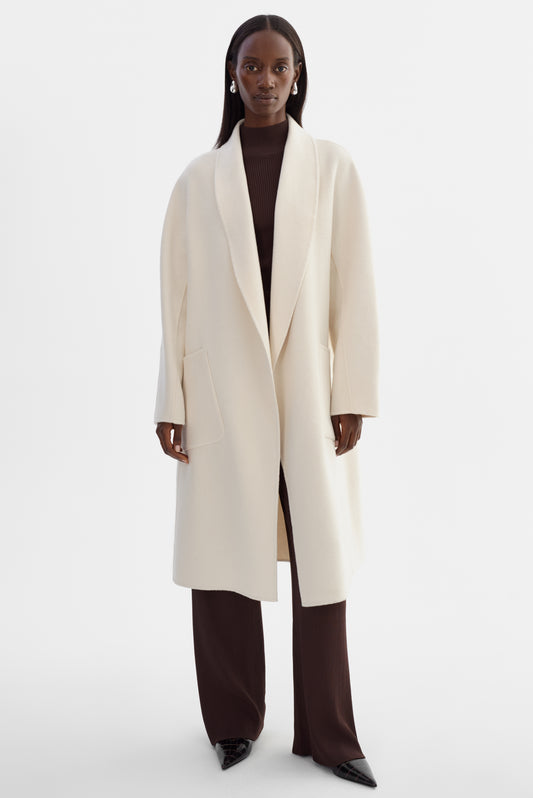 THARA | Manteau en laine à col châle