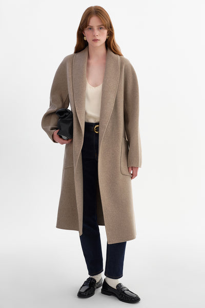 THARA | Shawl Collar Wool Coat