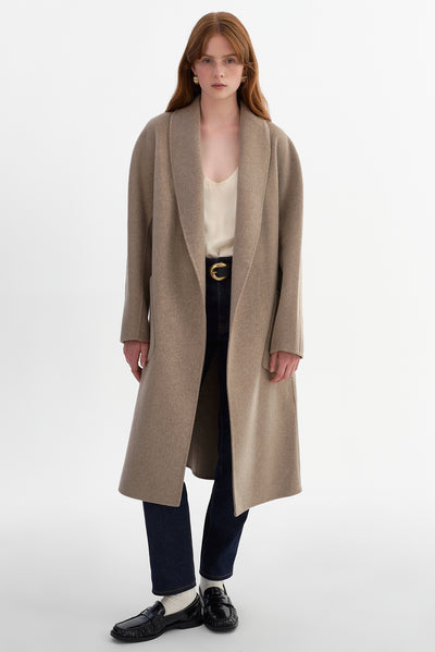 THARA | Shawl Collar Wool Coat