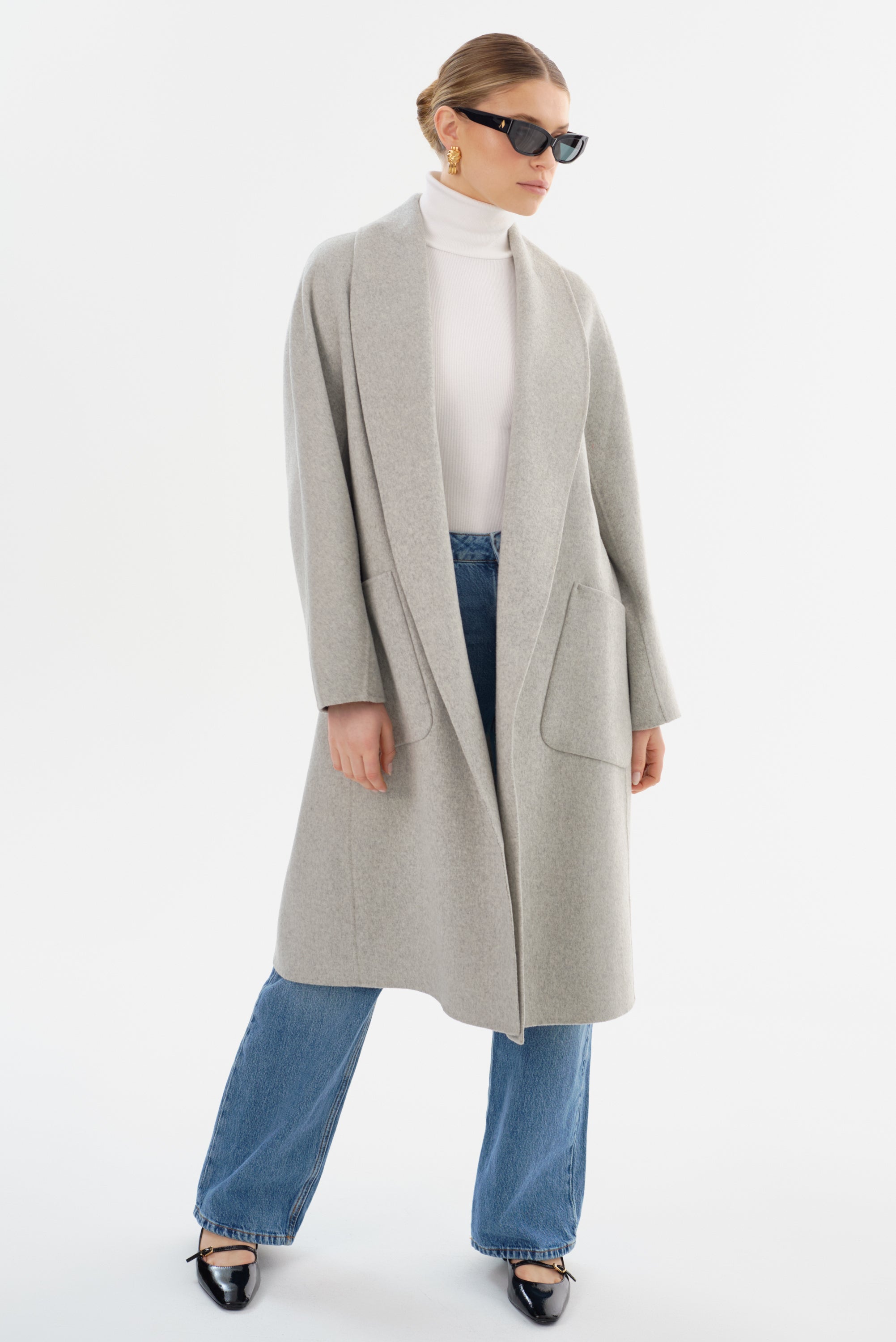 THARA | Manteau en laine à col châle