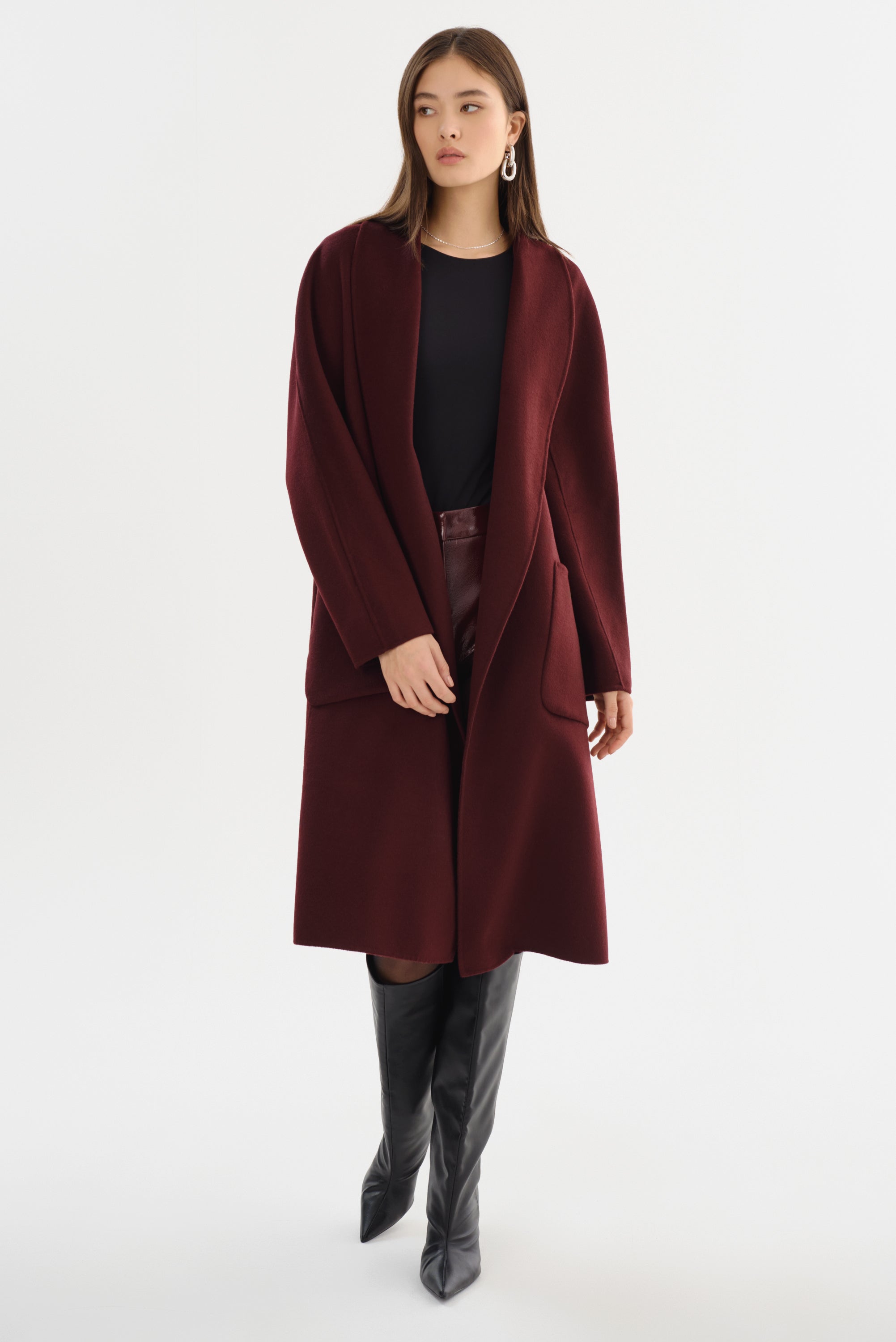 THARA | Manteau en Laine à Col Châle