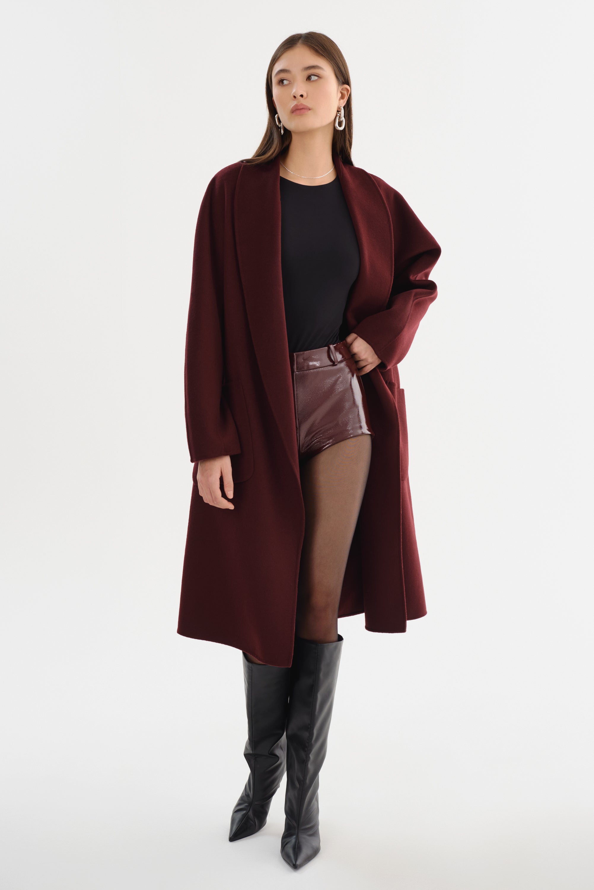 THARA | Manteau en Laine à Col Châle