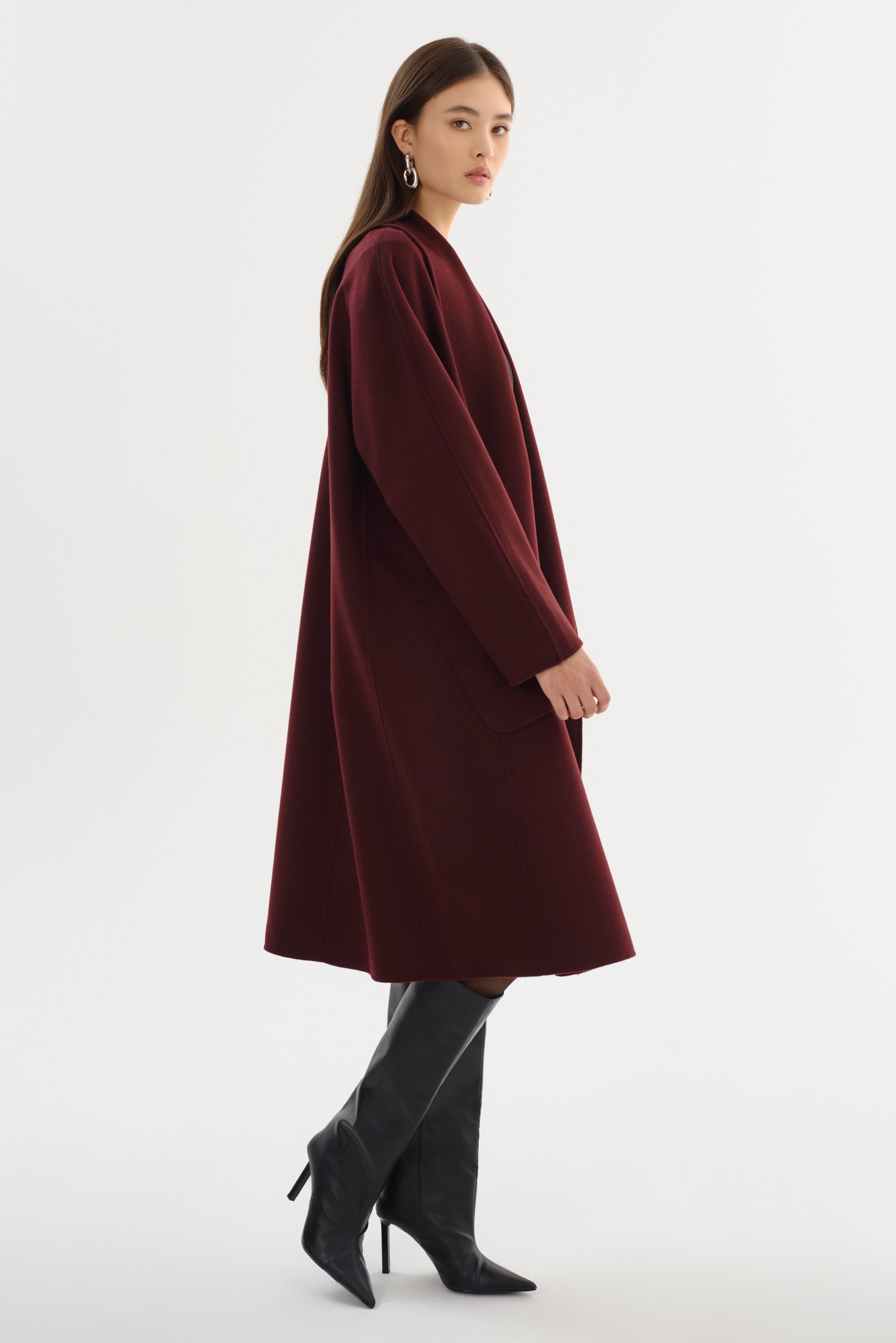 THARA | Manteau en Laine à Col Châle