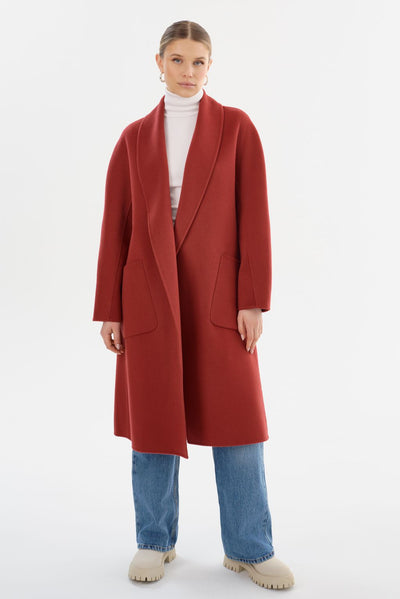 THARA | Shawl Collar Wool Coat