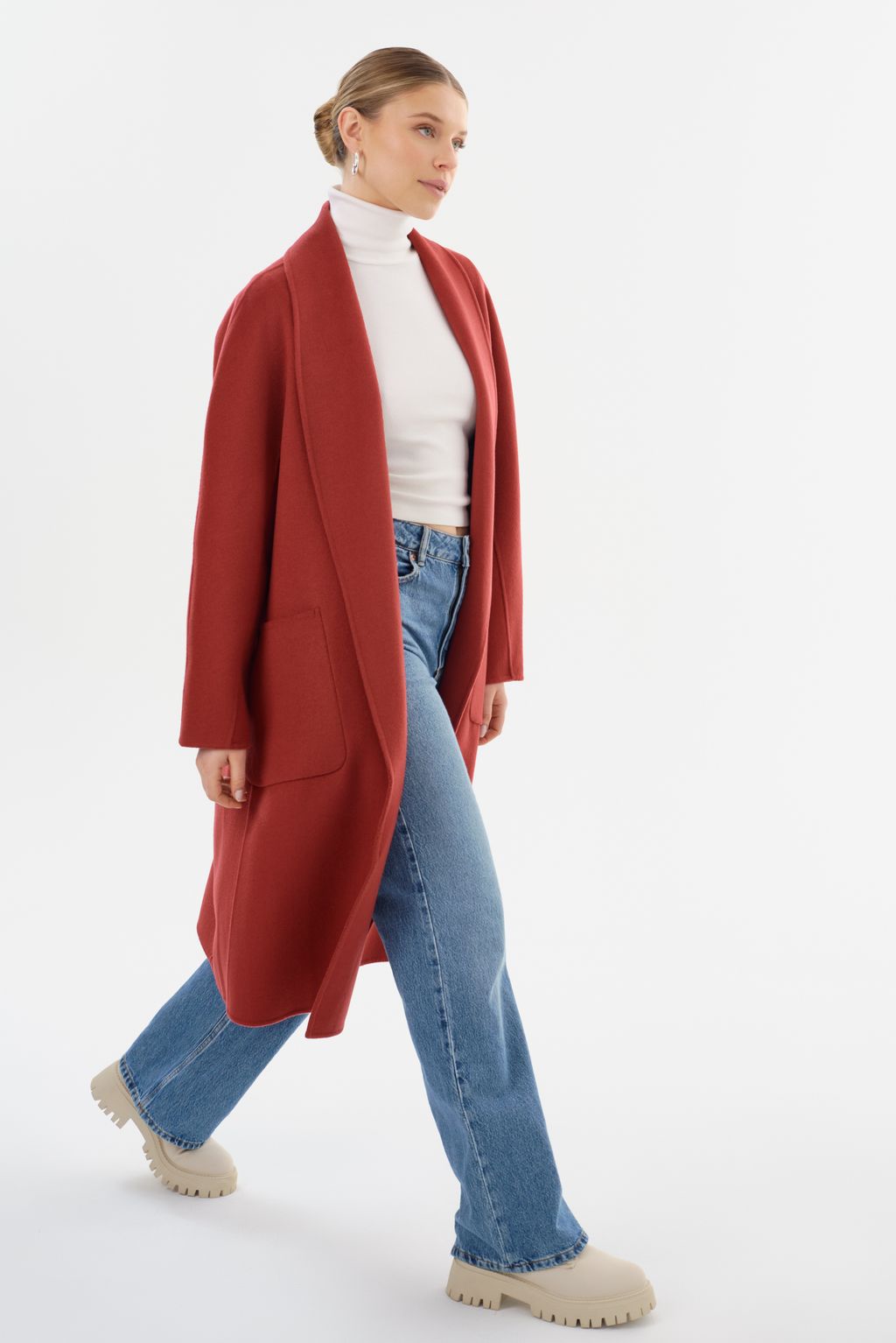 THARA | Shawl Collar Wool Coat