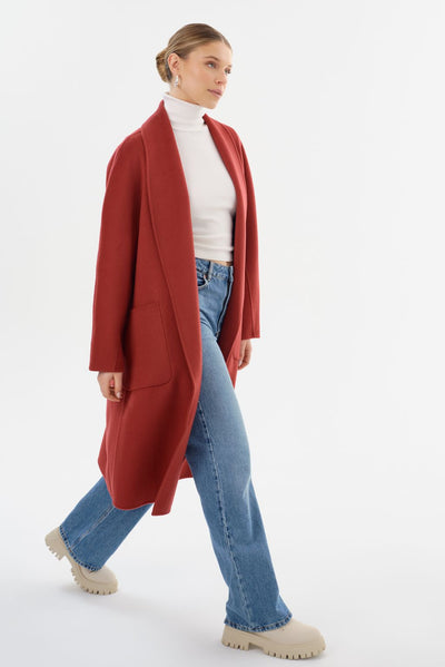 THARA | Shawl Collar Wool Coat