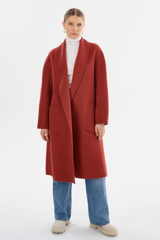 THARA | Shawl Collar Wool Coat