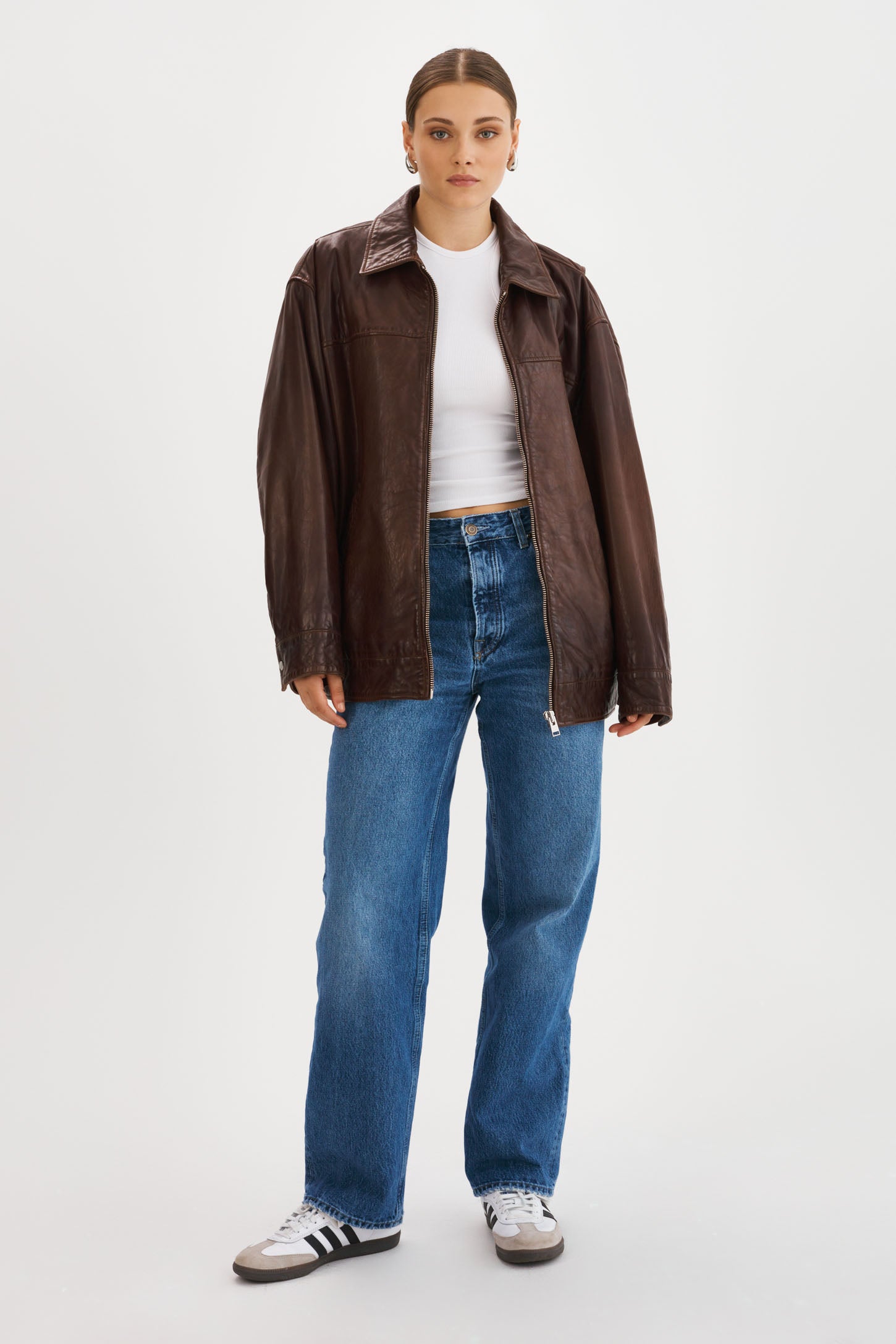 THEIA | Leather Bomber Jacket – LAMARQUE