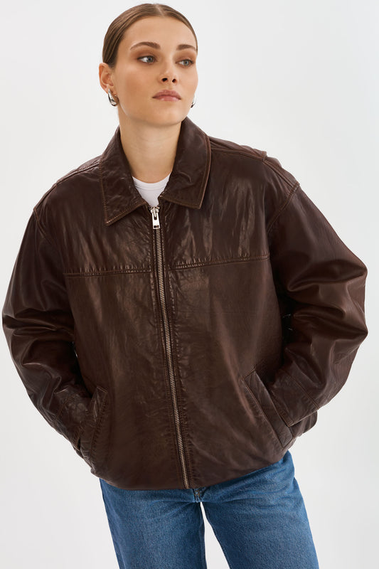 THEIA | Manteau aviateur en cuir