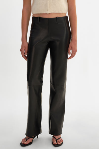 TIA | Low Rise Leather Pants