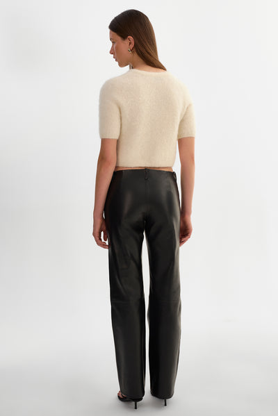 TIA | Low Rise Leather Pants