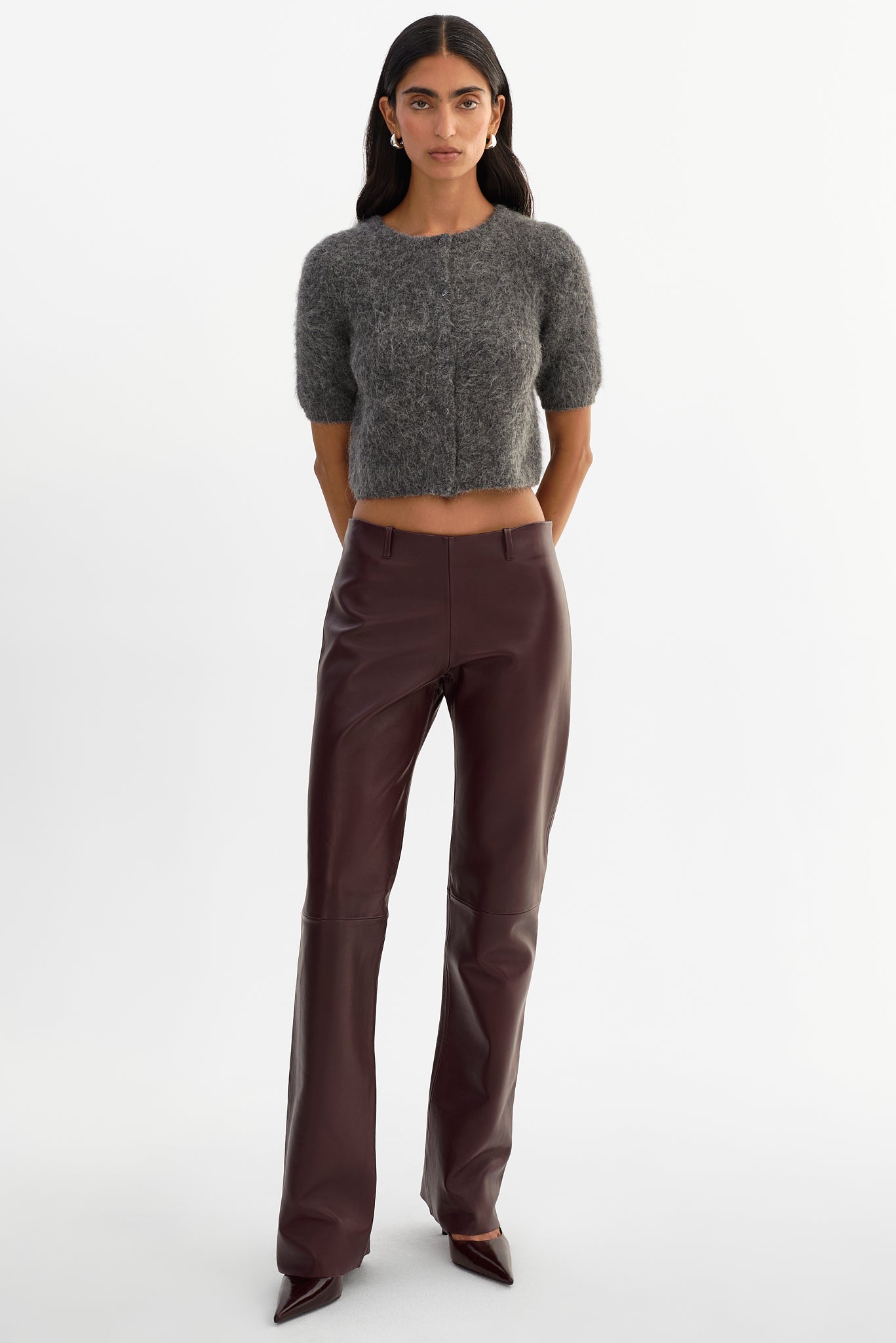 TIA | Low Rise Leather Pants