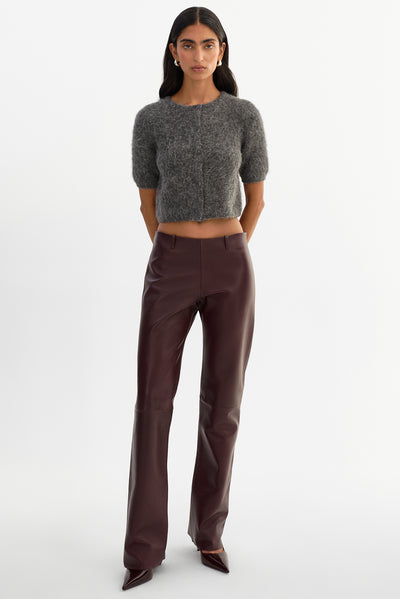 TIA | Low Rise Leather Pants