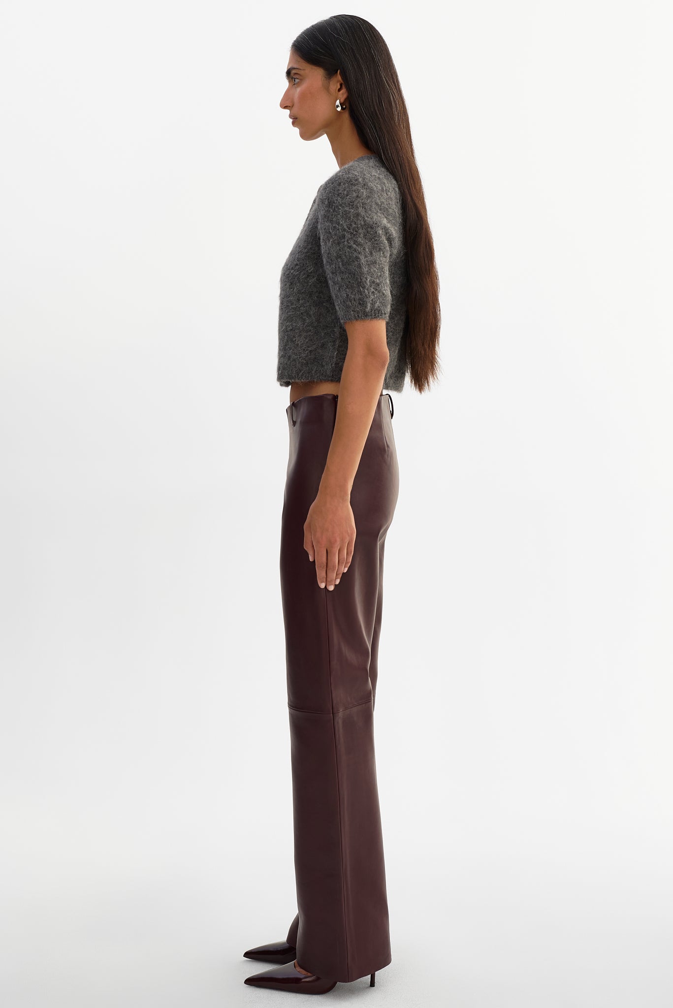 TIA | Low Rise Leather Pants
