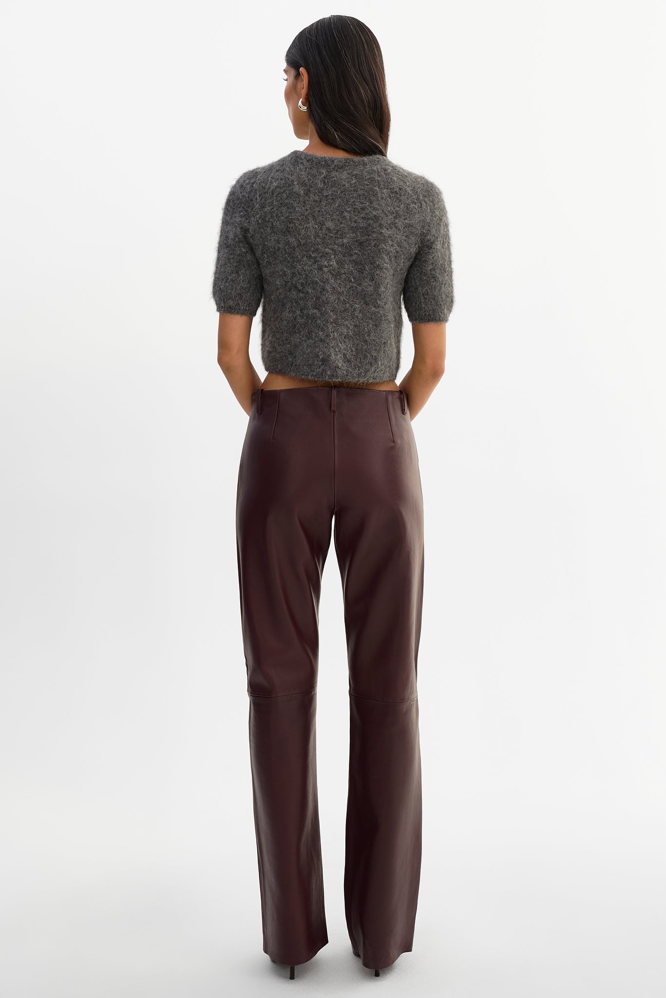TIA | Low Rise Leather Pants