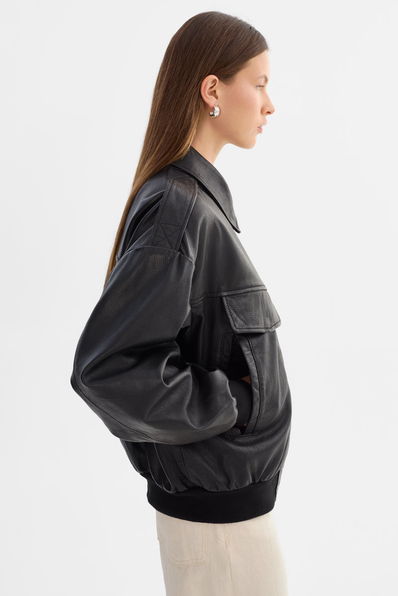 Leather Bomber Jacket
