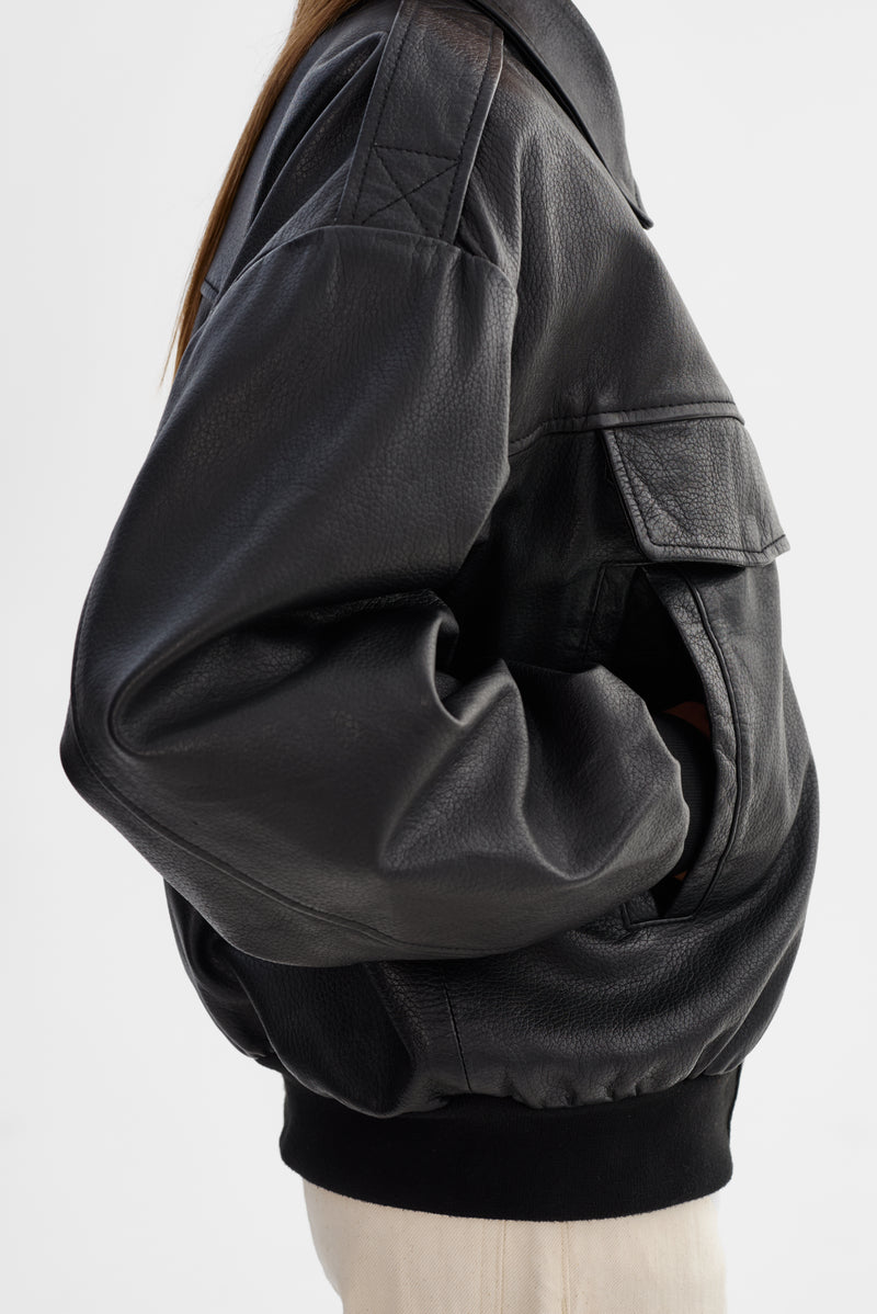 Leather Bomber Jacket