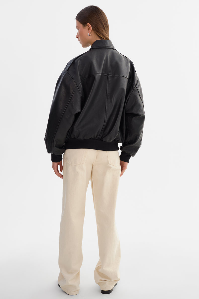 Leather Bomber Jacket