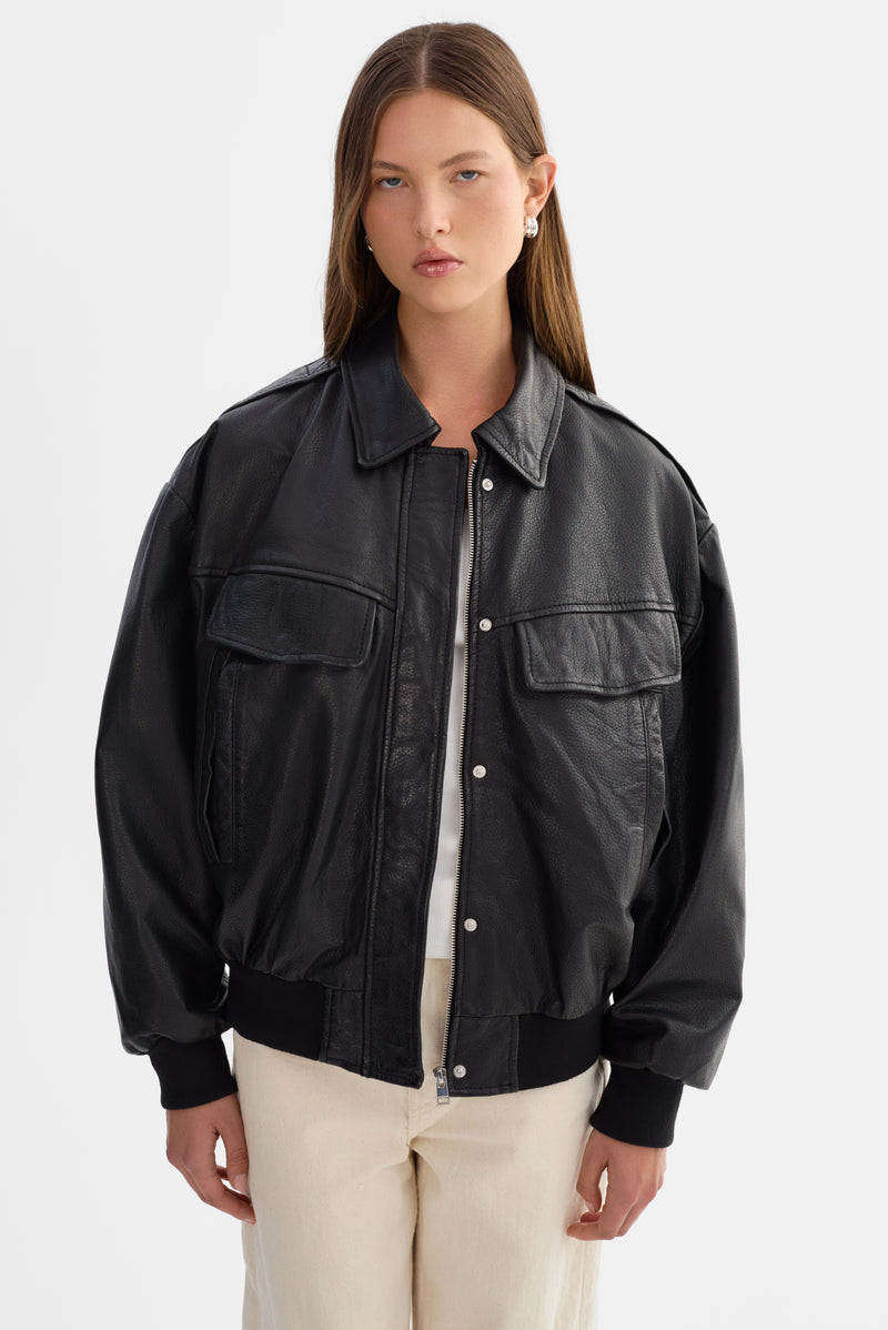 Leather Bomber Jacket