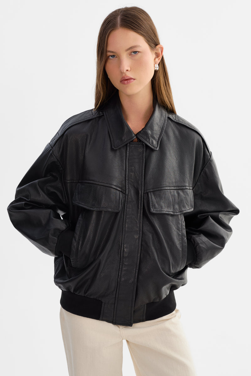 Leather Bomber Jacket