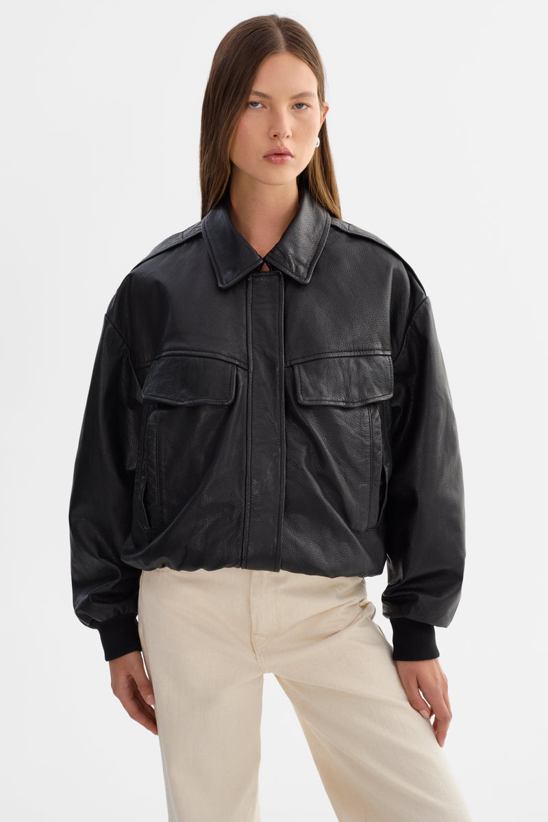 Leather Bomber Jacket
