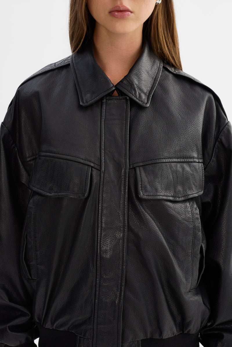 Leather Bomber Jacket