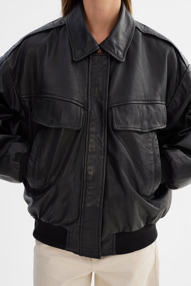 Leather Bomber Jacket