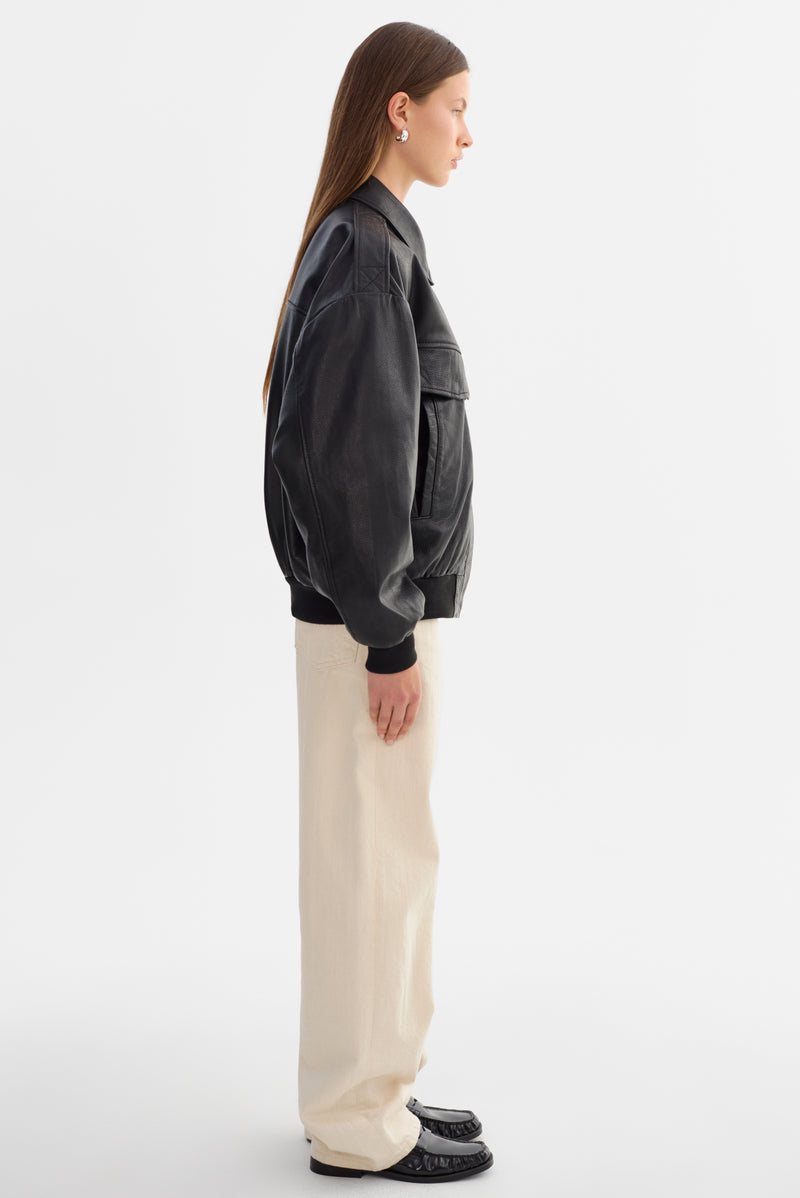 Leather Bomber Jacket