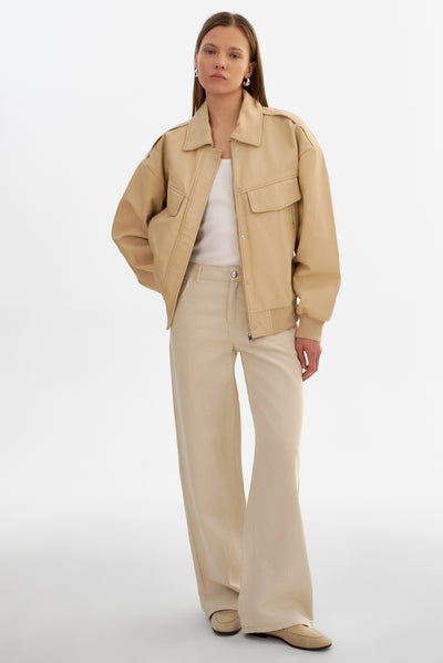 TREVANNA | Leather Bomber Jacket