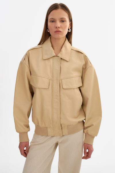 TREVANNA | Leather Bomber Jacket