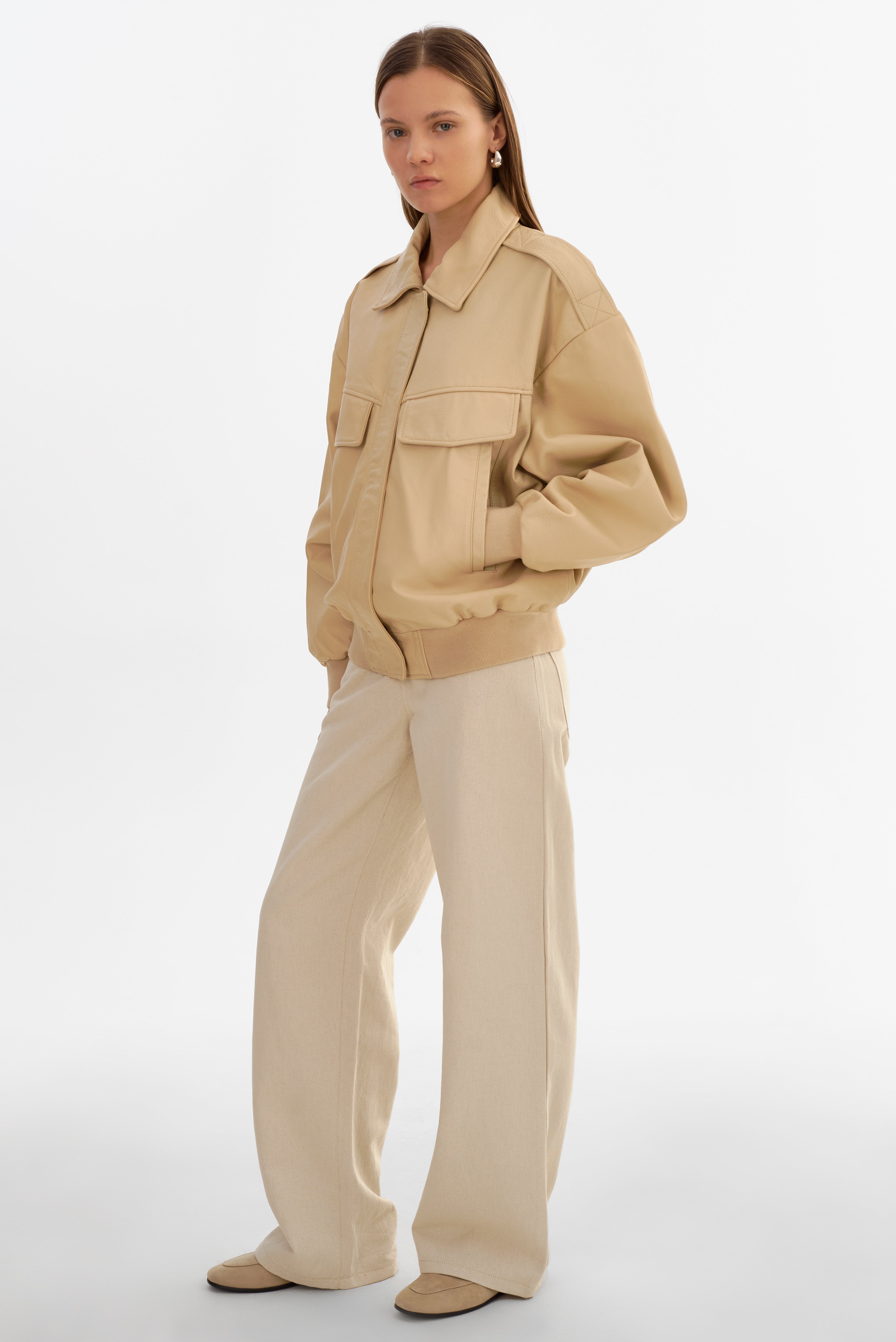 TREVANNA | Leather Bomber Jacket