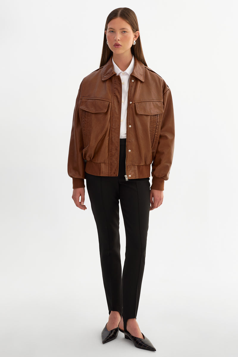 Leather Bomber Jacket