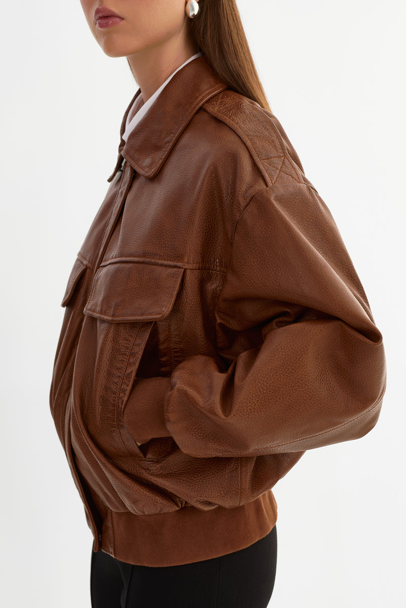 Leather Bomber Jacket