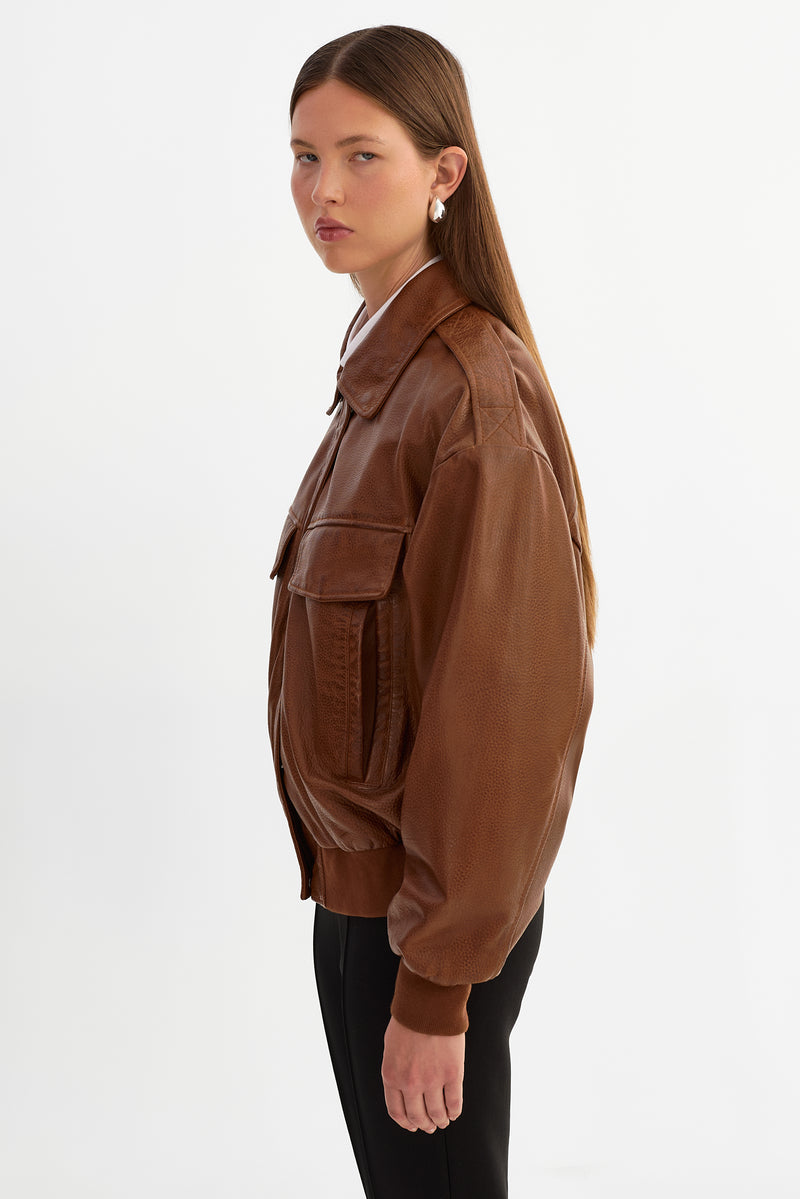 Leather Bomber Jacket