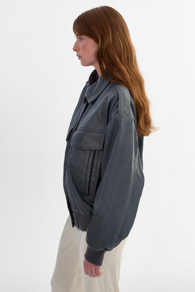 TREVANNA | Leather Bomber Jacket
