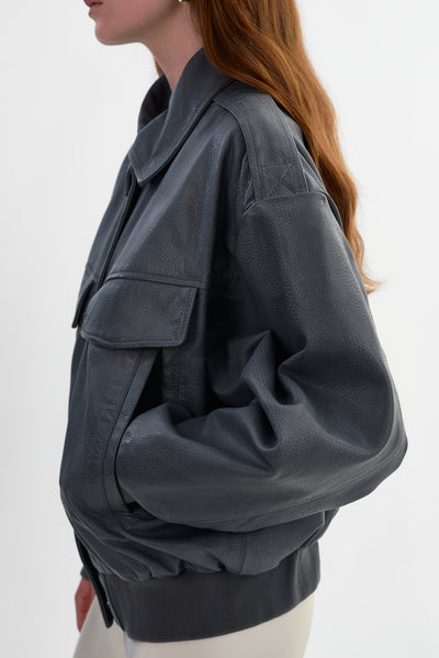 TREVANNA | Leather Bomber Jacket
