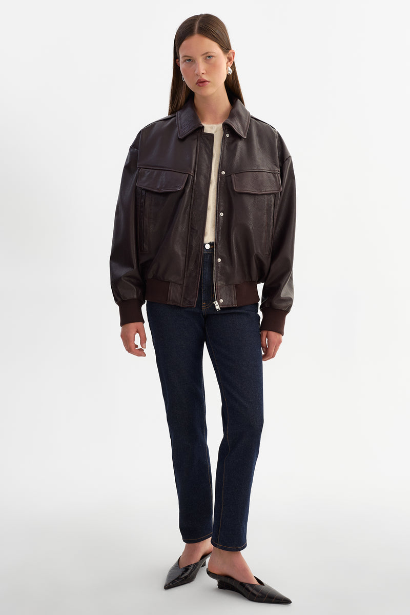 Leather Bomber Jacket