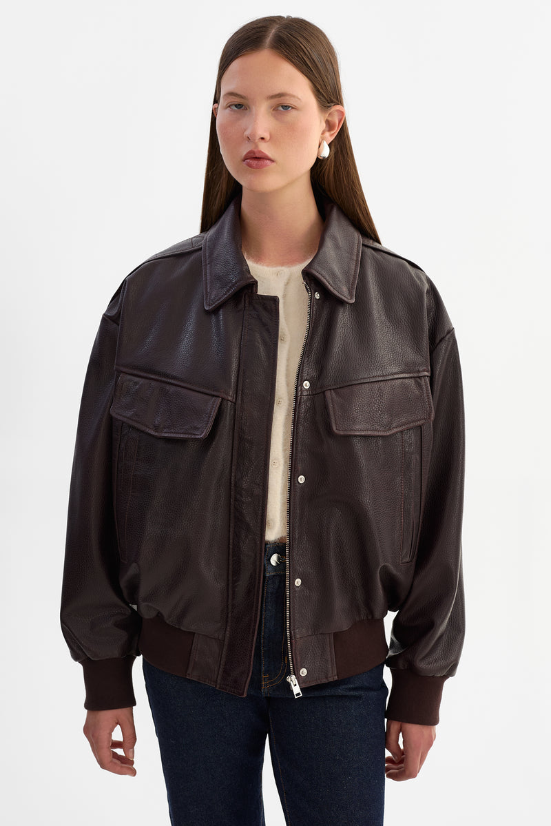 Leather Bomber Jacket