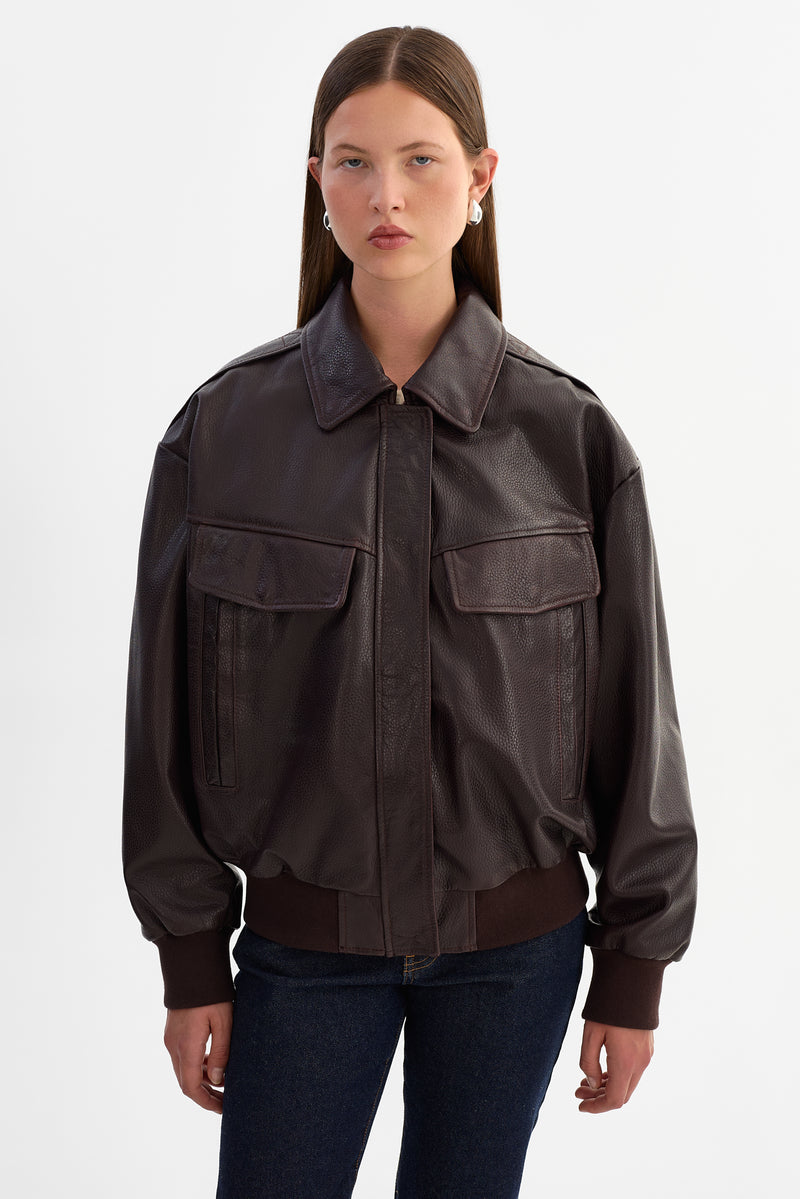 Leather Bomber Jacket