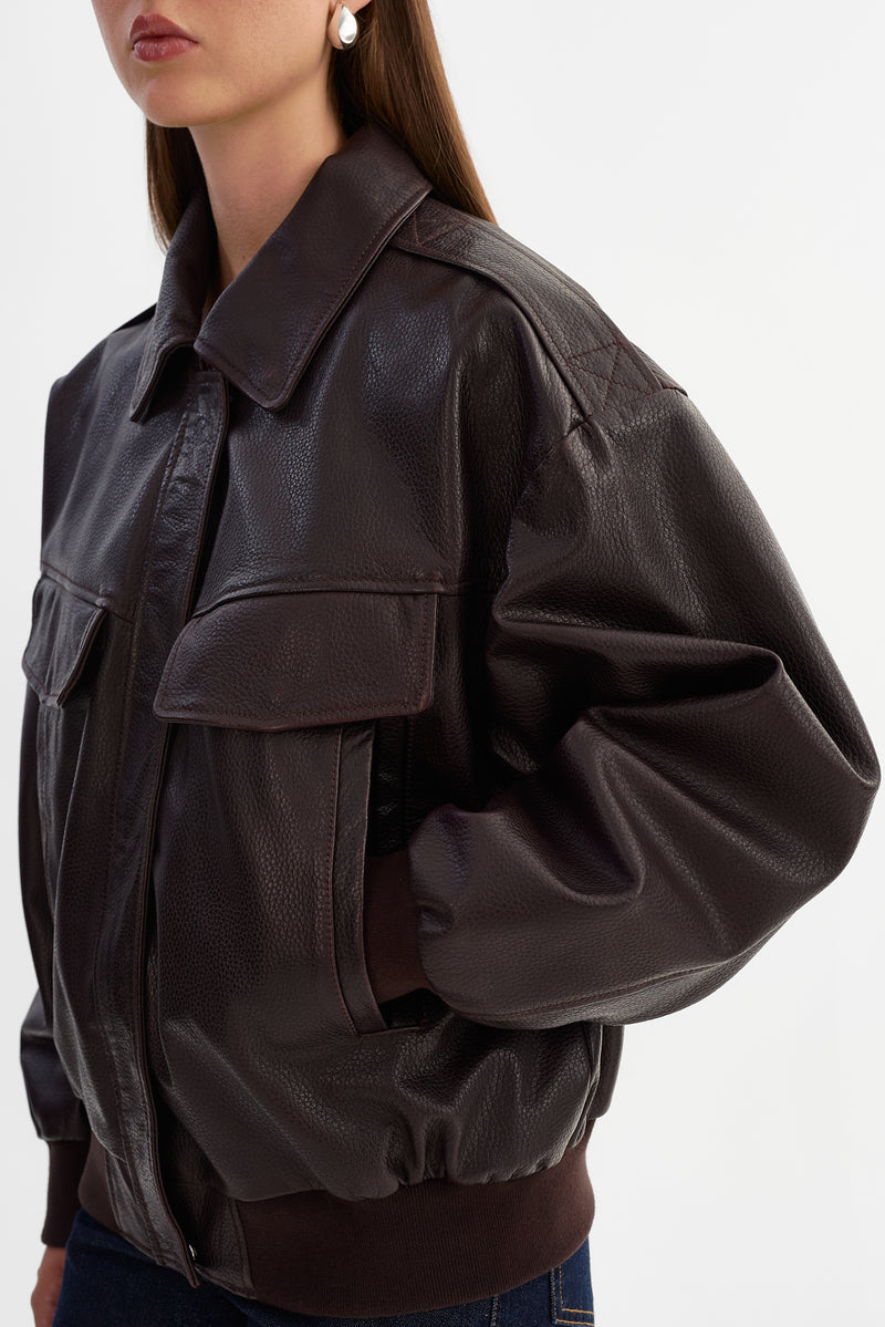 Leather Bomber Jacket