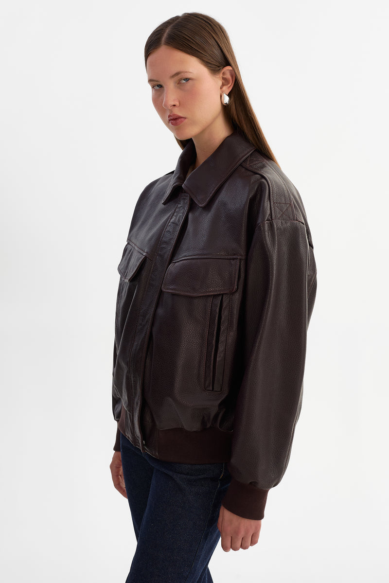 Leather Bomber Jacket