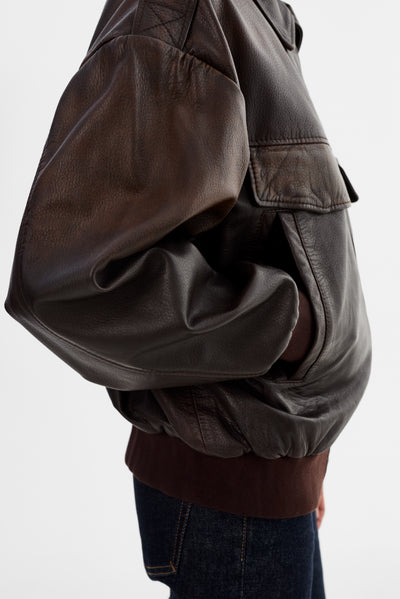 TREVANNA | Leather Bomber Jacket