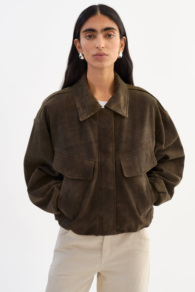 TREVANNA S | Suede Bomber Jacket