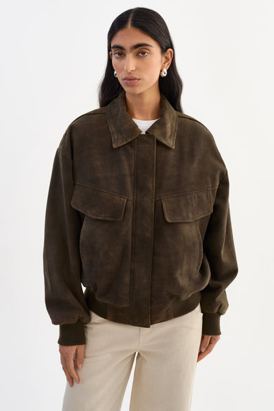 TREVANNA S | Suede Bomber Jacket