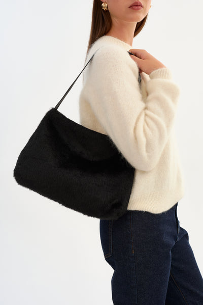 XANNA | Faux Hair Slouchy Shoulder Bag