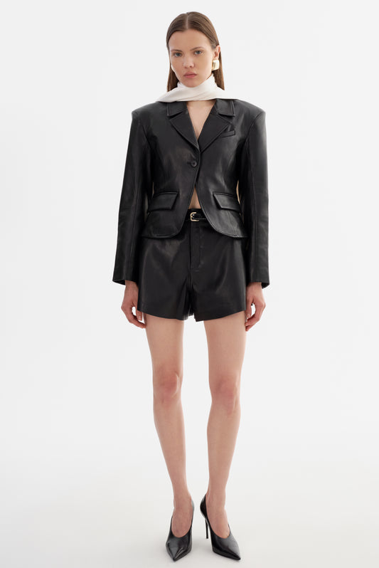 VALENTINA | Micro Leather Blazer