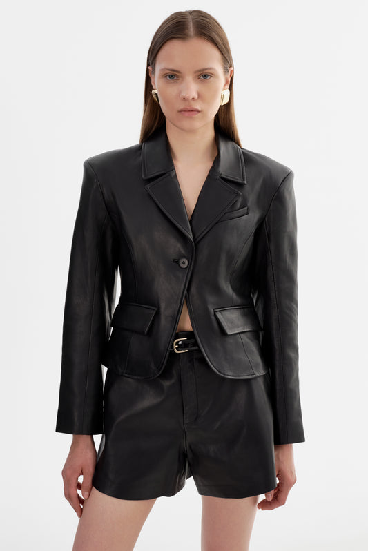 VALENTINA | Micro Leather Blazer
