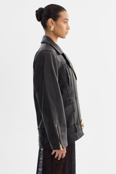 VENETIA | Belted Leather Jacket