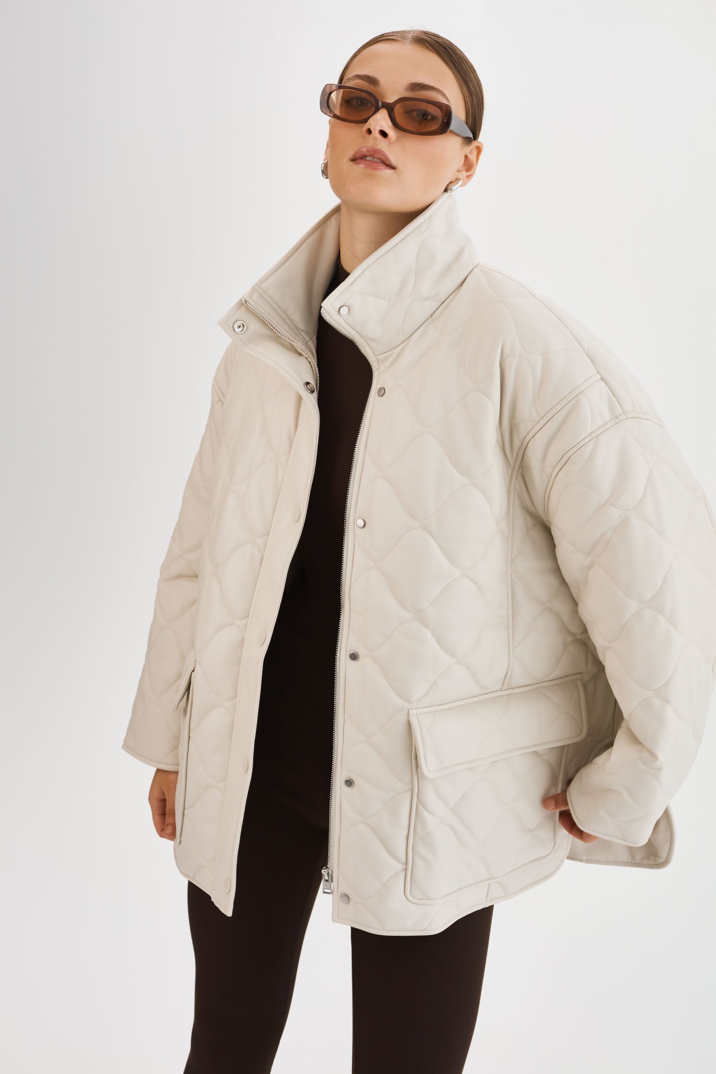 VERINA | Faux Leather Quilted Coat – LAMARQUE