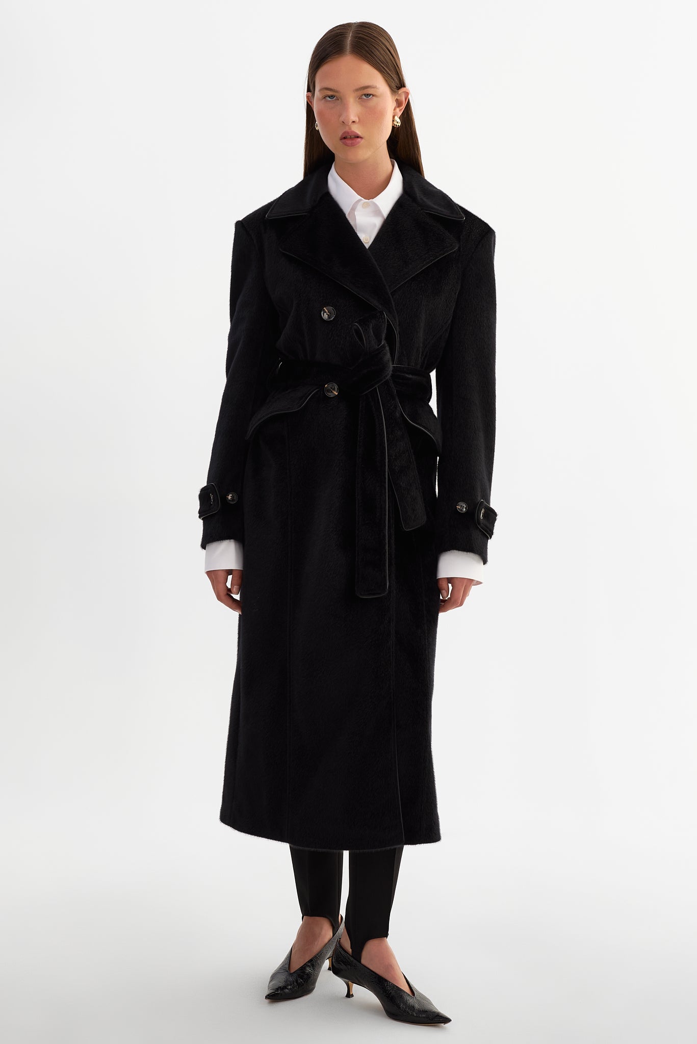 WILDA | Faux Hair On Trench Coat